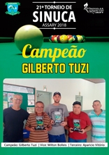 Gilberto Tuzi é campeão na sinuca