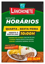 Novos Horários da Lanchonete