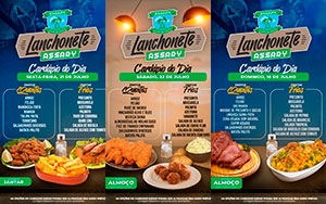 Cardápios da Lanchonete